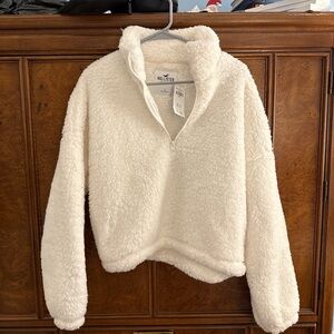 Hollister Cream Sherpa Fleece Jacket